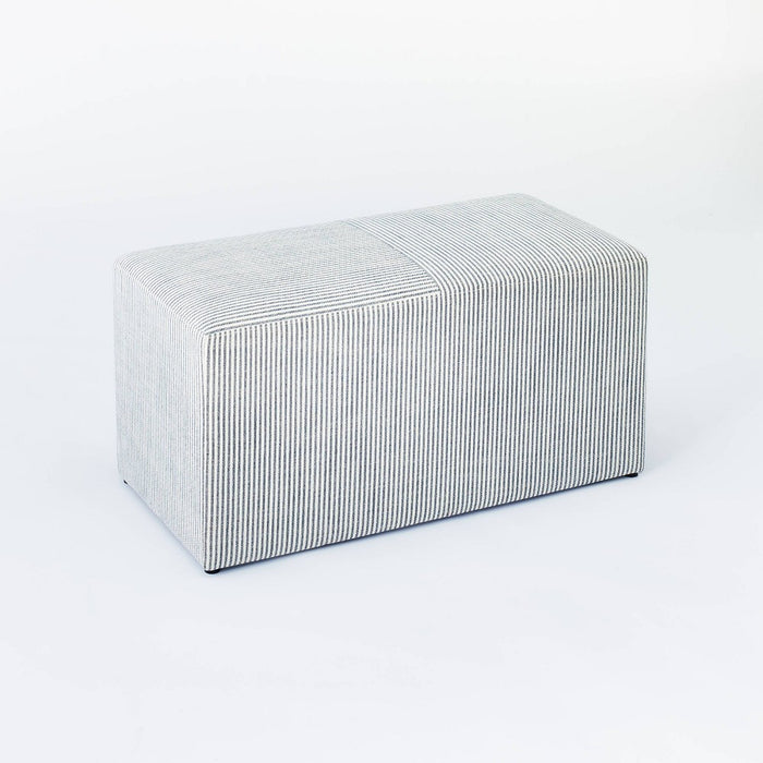 Lynwood Cube Bench Ticking Striped Blue - Threshold designed with Studio McGee (LOCAL PICKUP ONLY)