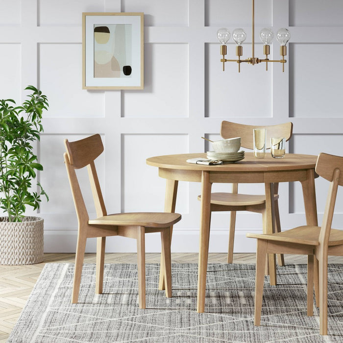 Astrid Mid-Century Round Extendable Dining Table Natural - Project 62 (LOCAL PICKUP ONLY)