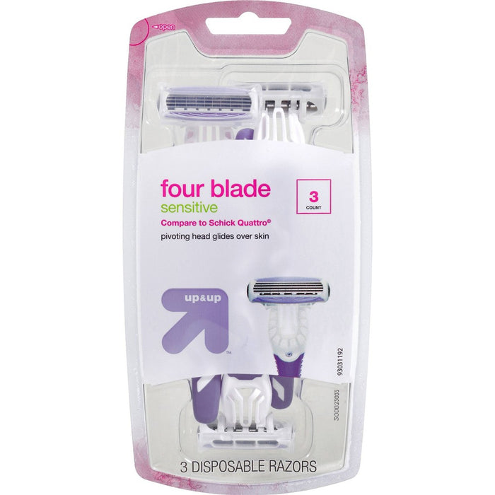 Women's Four Blade Disposable Razor - 3ct - up & up