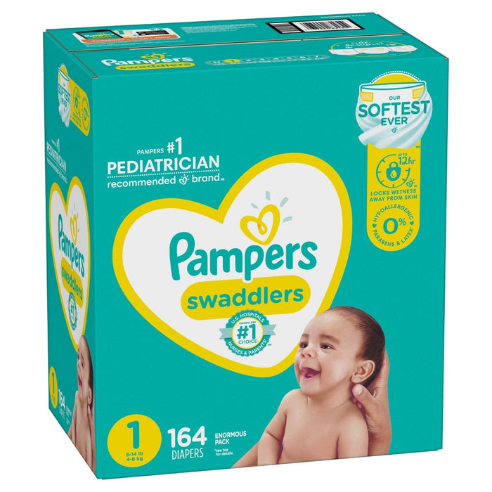 Pampers Swaddlers Disposable Diapers - Size 1 (164ct )