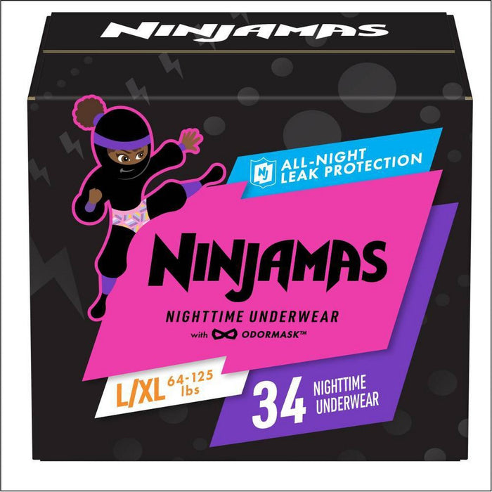 Pampers Ninjamas Nighttime Girls' Underwear Size L/XL - 34ct