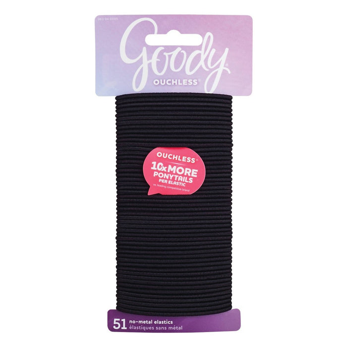 Goody Ouchless Elastic Hair Ties - Black - 51ct
