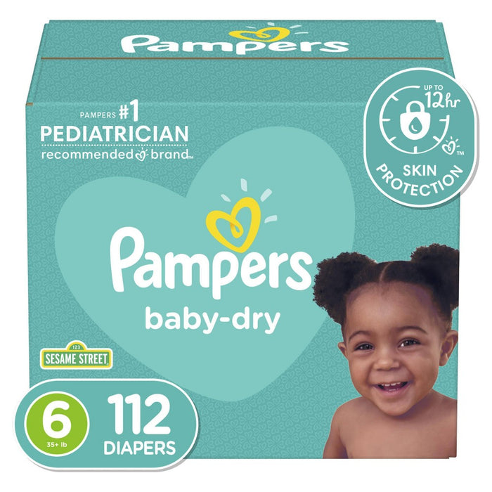 Pampers Baby Dry Disposable Diapers Enormous Pack - Size 6 (112ct)