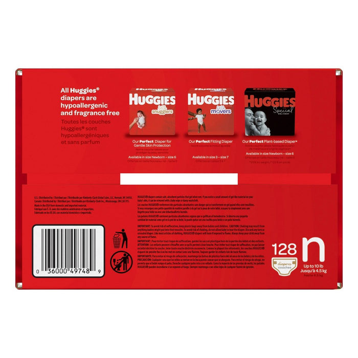 Huggies Little Snugglers Diapers Giant Pack - Size Newborn (128ct)