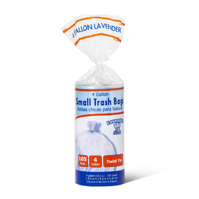 Twist Tie Lavender Scented Small Trash Bags - 4 Gallon - 105ct - up & up