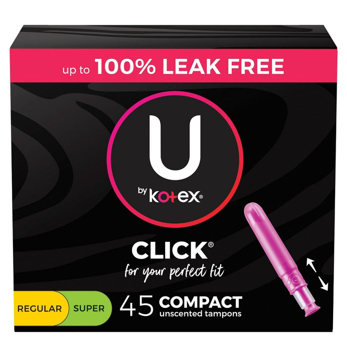 U by Kotex Click Compact Tampons - Multipack - Regular/Super - Unscented - 45ct