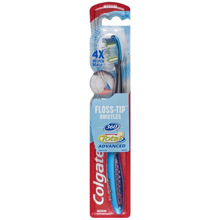 Colgate 360 Total Advanced Floss-Tip Bristles Toothbrush Medium - 1ct
