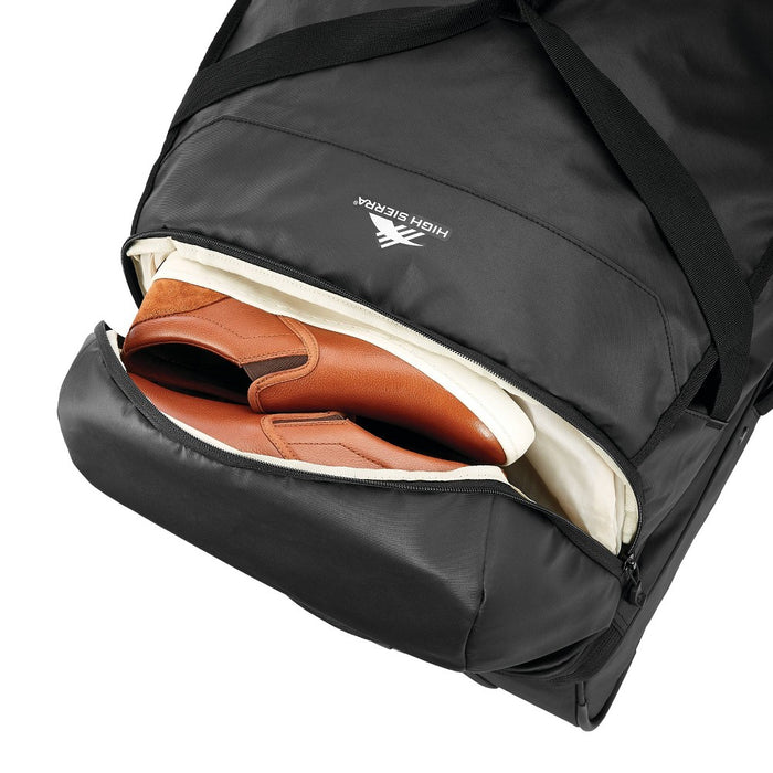 High Sierra 28" Wheeled Drop Bottom Duffel Bag - Black Graphic Carton