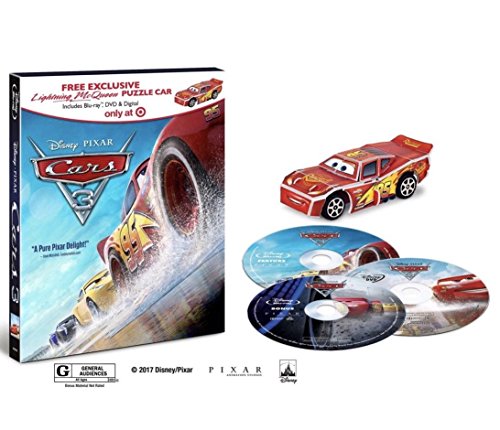 Cars 3 Bluray DVD Digital Target Exclusive Lightning McQueen Puzzle Car *NEW* *ADD 3 TO YOUR CART & 1 IS FREE!*