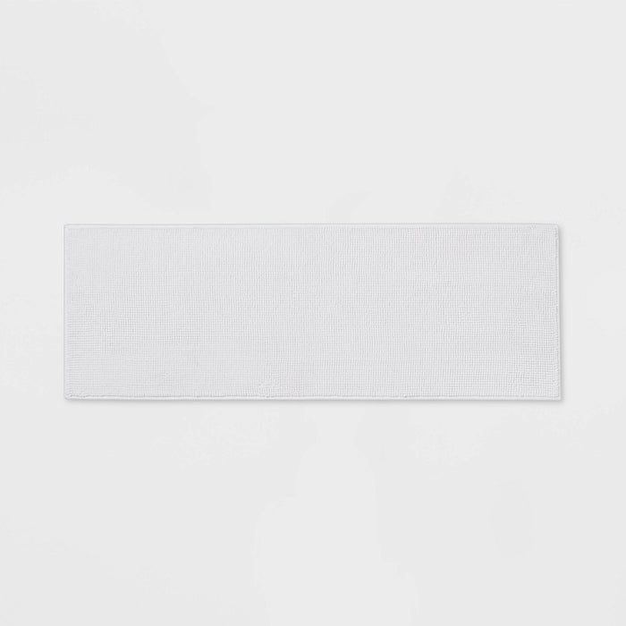 20"x58" Everyday Chenille Bath Runner White - Room Essentials