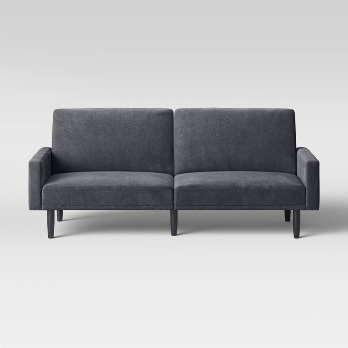 Futon Sofa with Arms Charcoal Gray - Room Essentials (LOCAL PICKUP ONLY)