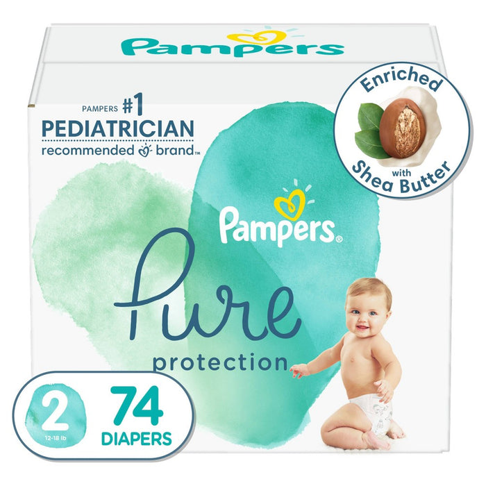 Pampers Pure Protection Diapers Super Pack - Size 2 - 74ct