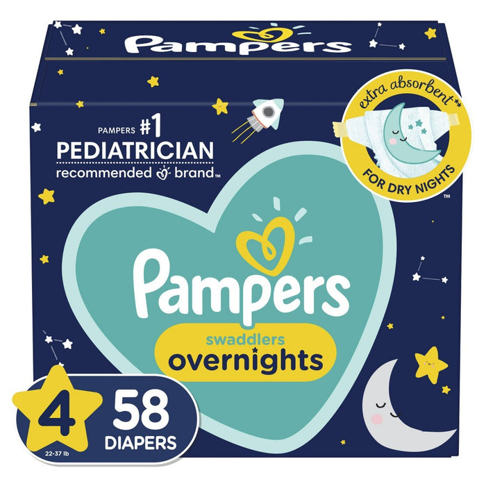 Pampers Swaddlers Overnight Diapers - Size 4 (58ct)037000775997