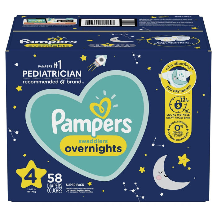 Pampers Swaddlers Overnight Diapers - Size 4 (58ct)037000775997