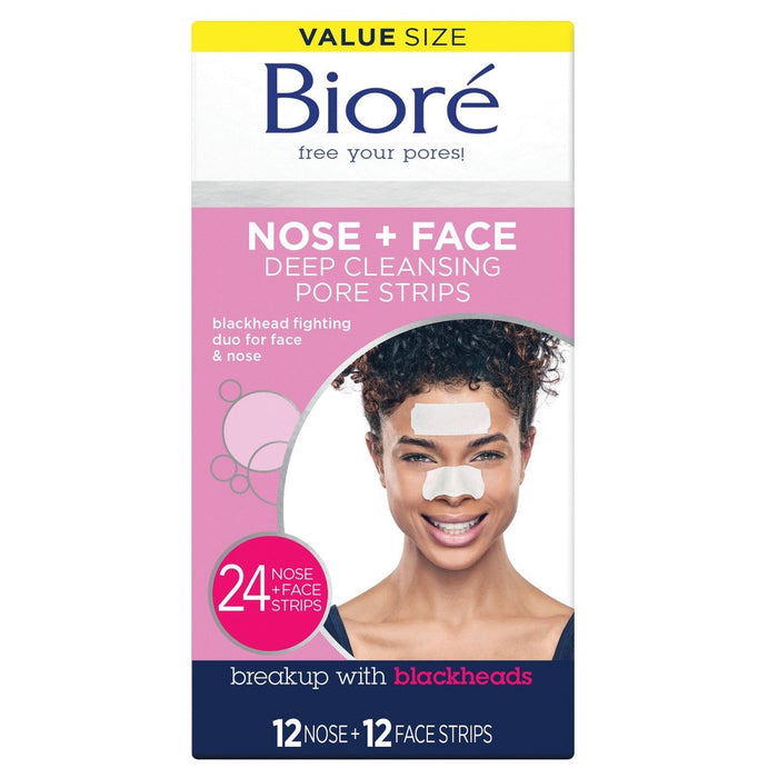 Biore Nose + Face Deep Cleansing Pore Strips - 24ct