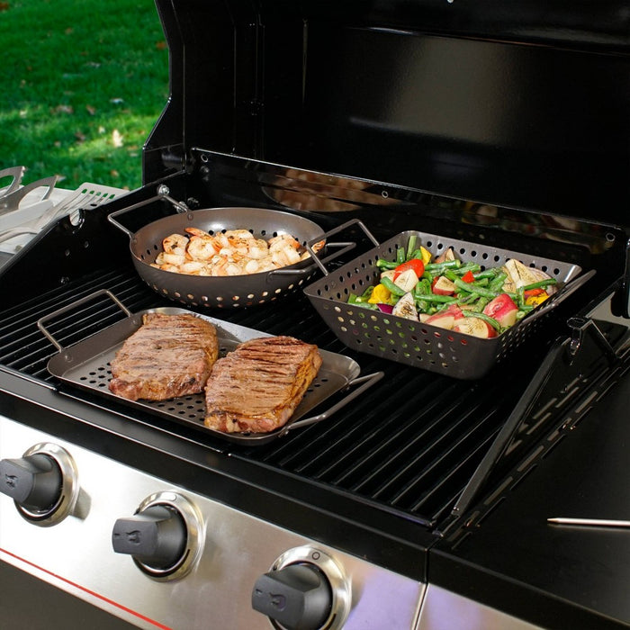 Char-Broil 3pc Grilling Topper Set Black