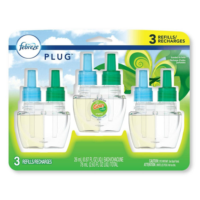 Febreze Plug Air Freshener Scented Oil Refill - Gain Original Scent - 3ct