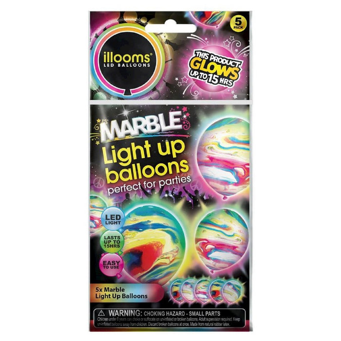 5ct illooms LED Light Up Marble Balloon