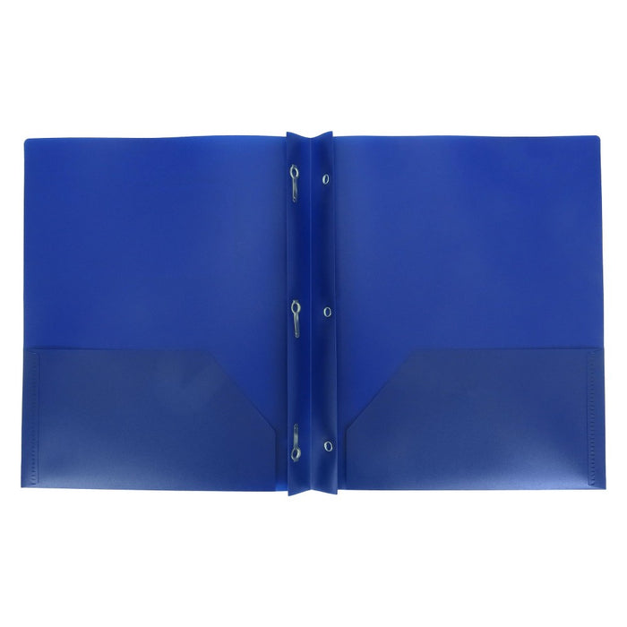 2 Pocket Plastic Folder with Prongs Blue - up & up6