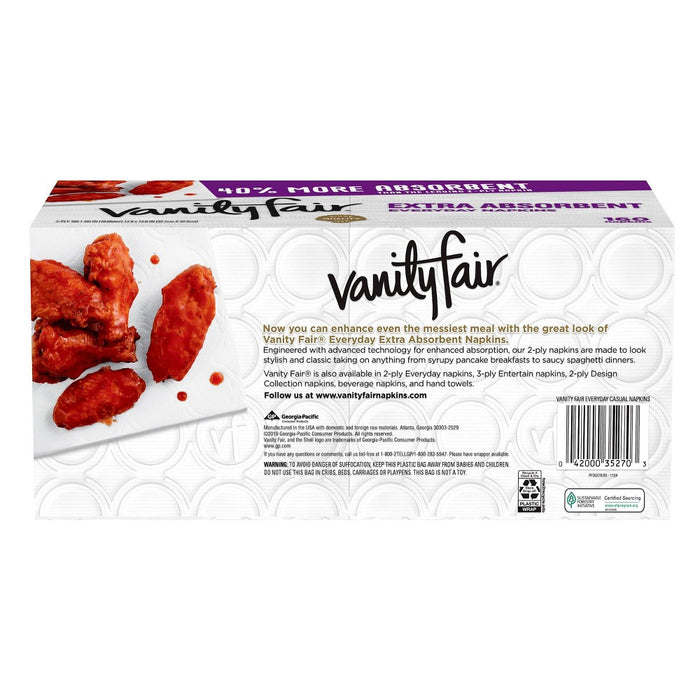 Vanity Fair Extra Absorbent Disposable Napkins - 160ct