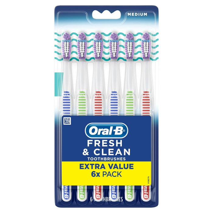 Oral-B Fresh & Clean Toothbrushes - Medium - 6ct