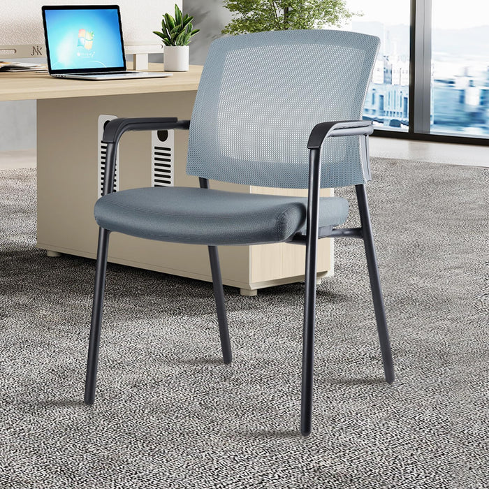 CLATINA Office Reception Guest Chair Mesh Back Stacking With Ergonomic Lumbar Support And Thickened Seat Cushion For Waiting Conference Room (Grey, 1 Pack) (LOCAL PICKUP ONLY)