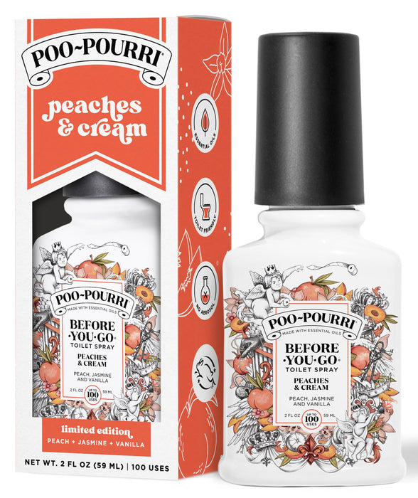 Poo-Pourri Before-You-Go Toilet Spray, Peaches & Cream, 2 Fl Oz - Peach, Jasmine And Vanilla