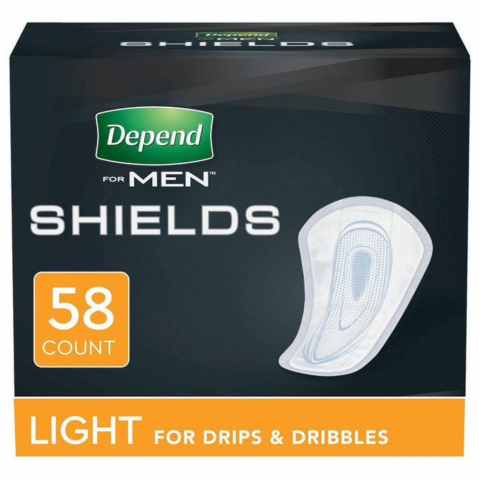 Depend Incontinence Shields - Pads for Men - Light Absorbency - 58ct