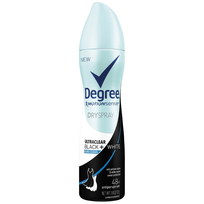 Degree Ultra Clear Black + White Pure Clean Antiperspirant & Deodorant Dry Spray - 3.8oz
