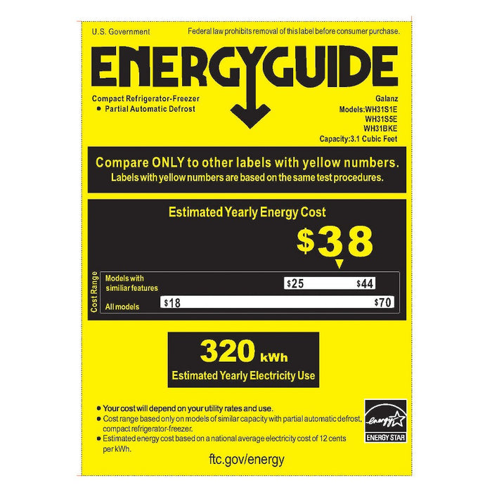 Whirlpool 3.1 Cu. Ft. Mini Refrigerator - Black WH31BKE (LOCAL PICKUP ONLY)