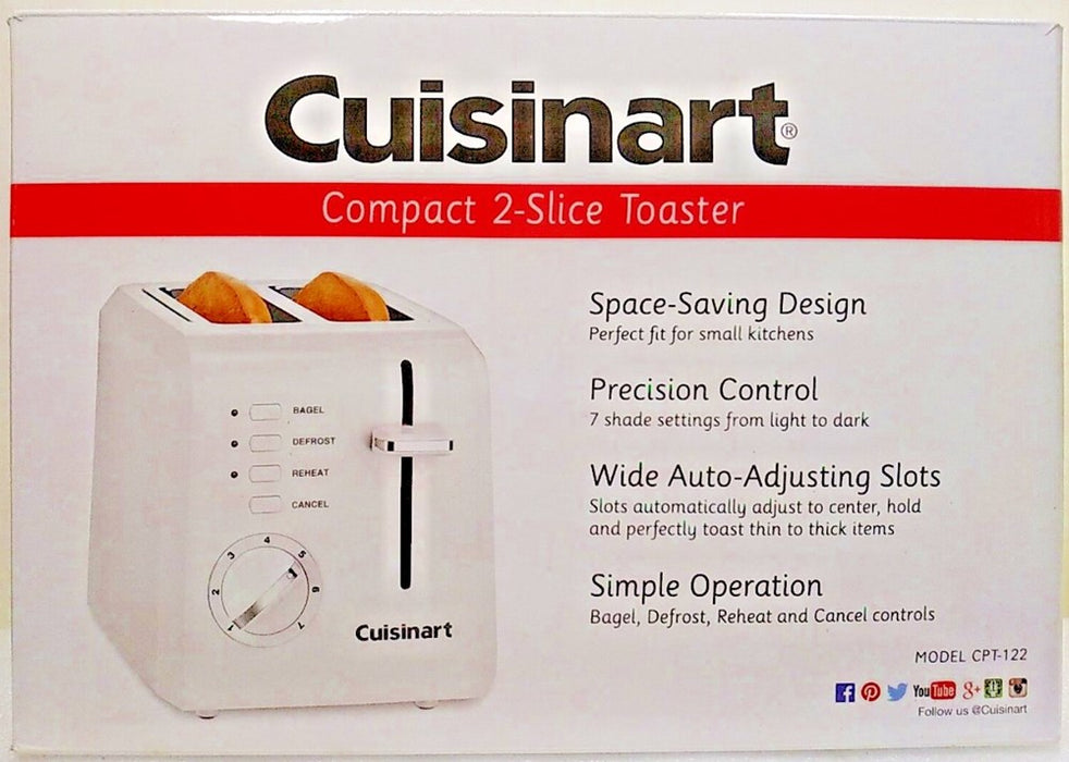 Cuisinart 2 Slice Toaster - White - CPT-122