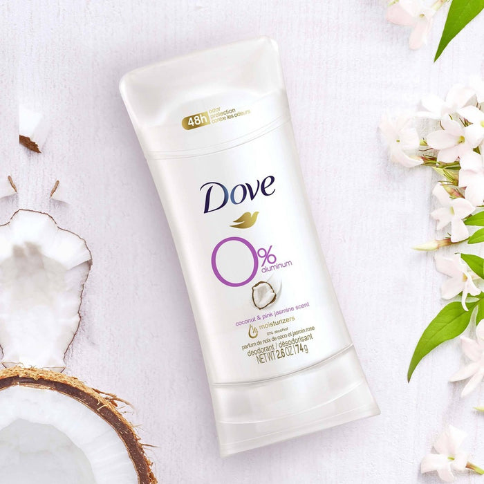 Dove 0% Aluminum Coconut & Pink Jasmine Deodorant Stick - 2.6oz