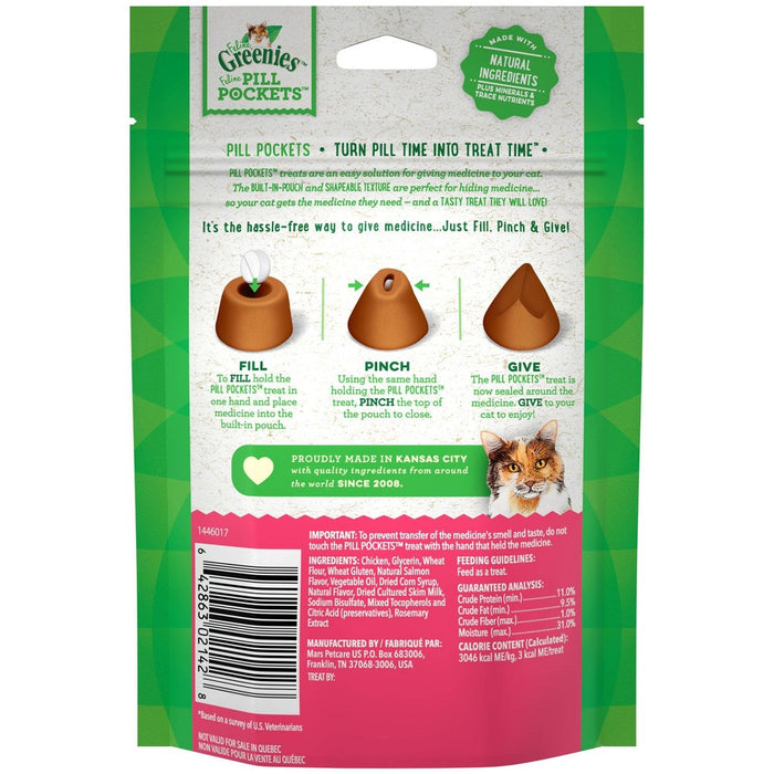 Greenies Feline Pill Pockets Salomn Flavor Cat Treats - 1.6oz