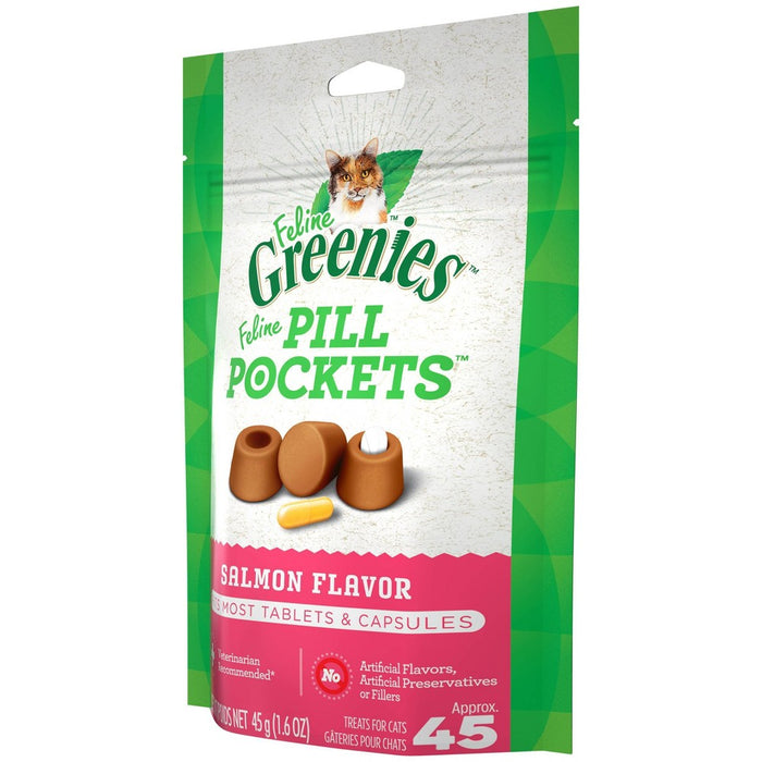 Greenies Feline Pill Pockets Salomn Flavor Cat Treats - 1.6oz
