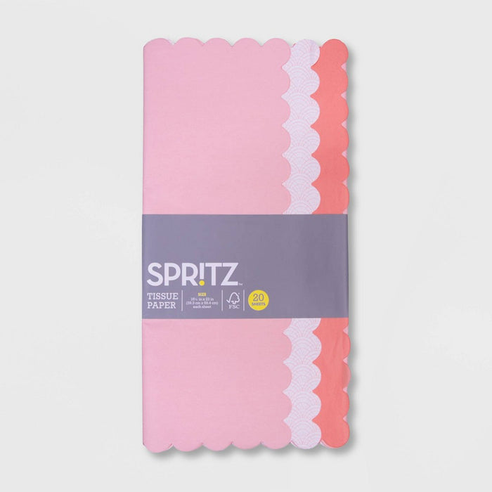 20ct Shelved Banded Tissue Coral - Spritz