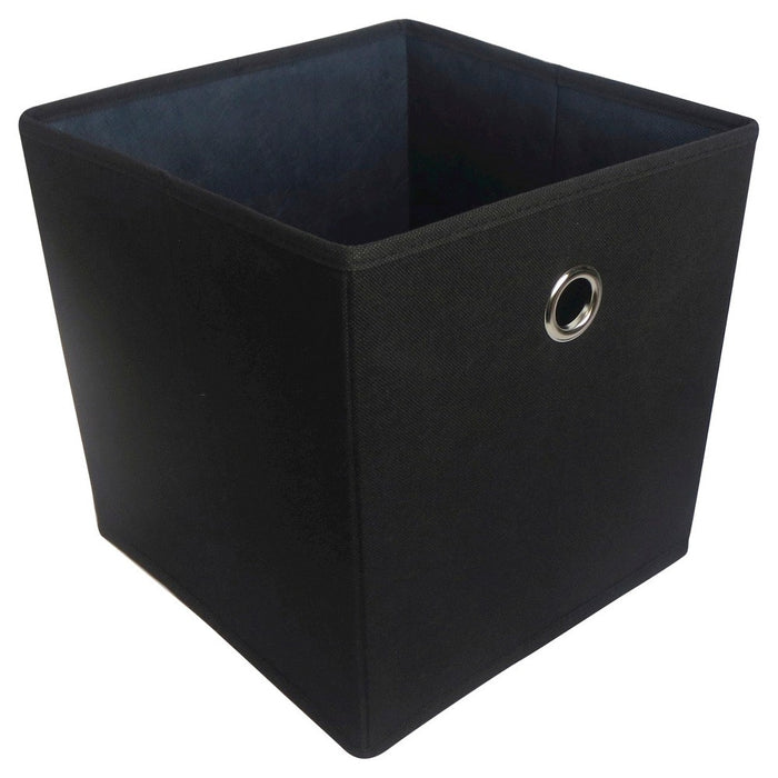 11" Fabric Cube Storage Bin Black - Room Essentials