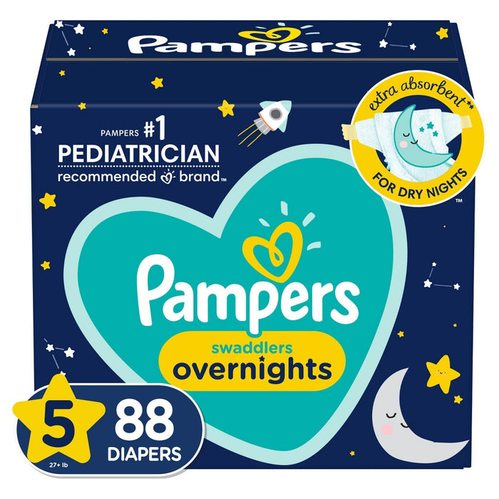 Pampers Swaddlers Overnights Diapers Enormous Pack - Size 5 - 88ct