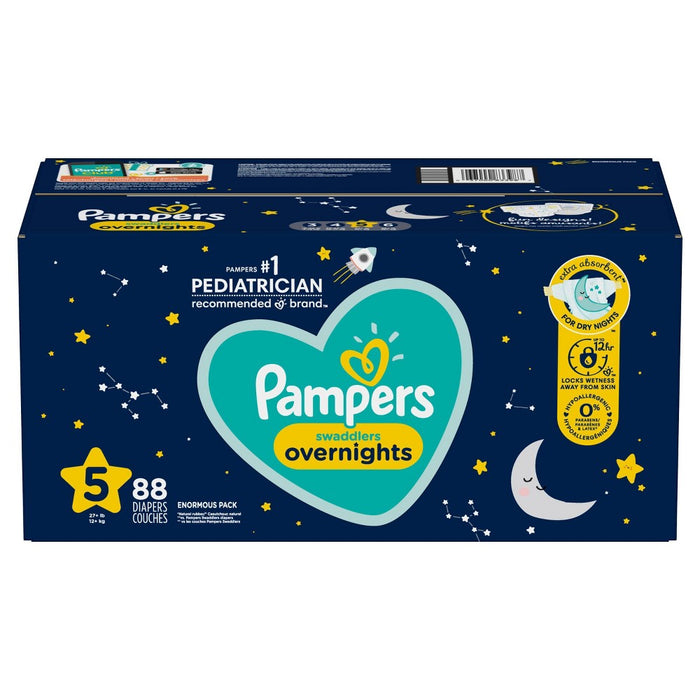 Pampers Swaddlers Overnights Diapers Enormous Pack - Size 5 - 88ct