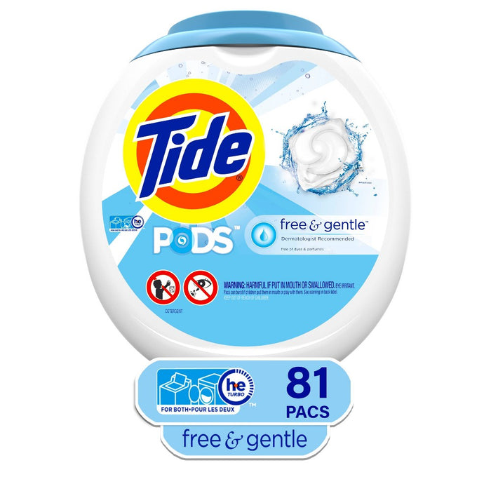 Tide Pods Laundry Detergent Pacs Free & Gentle - 81ct