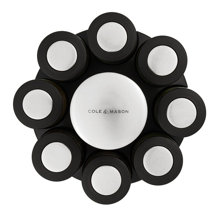 Cole & Mason Brixham 16 Jar Round Stainless Steel Spice Rack