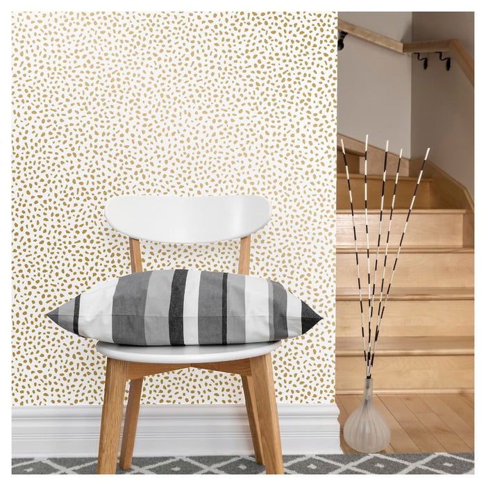 Speckled Dot Peel & Stick Wallpaper Metallic Gold - Opalhouse