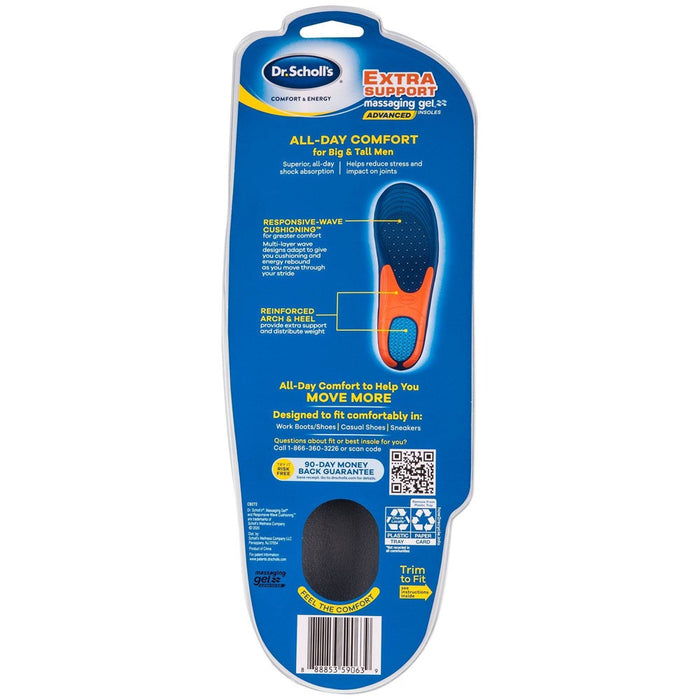 Dr Scholl's Comfort & Energy Extra Support Massaging Gel Insoles Size (8-14)