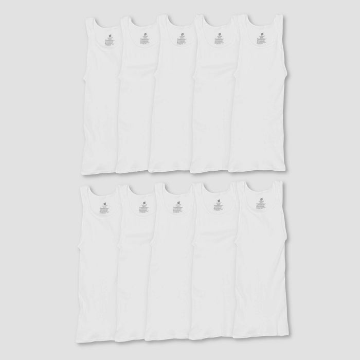 Hanes Men's Comfort Soft Super Value 10pk Tank Top - White M