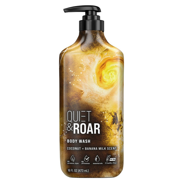 Quiet & Roar Coconut & Banana Body Wash made with Essential Oils-16 oz