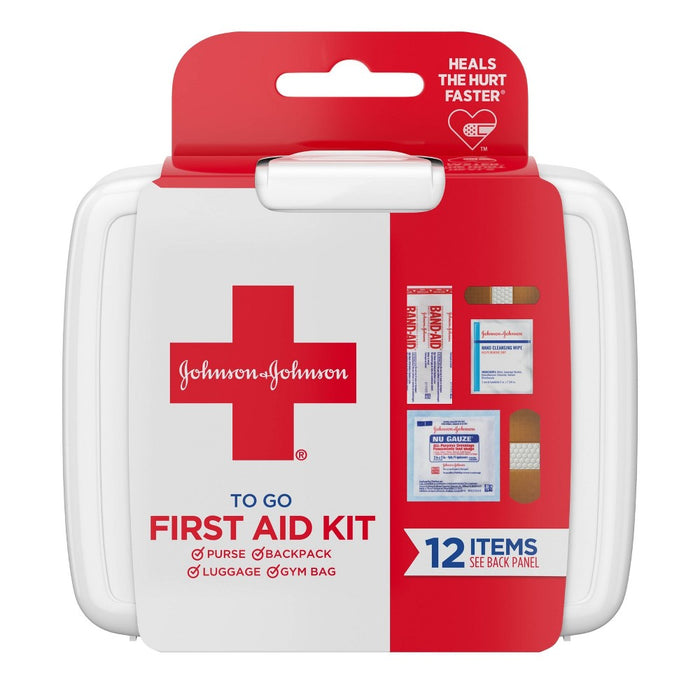 Johnson & Johnson First Aid To Go! Portable Mini Travel Kit - 12pc+