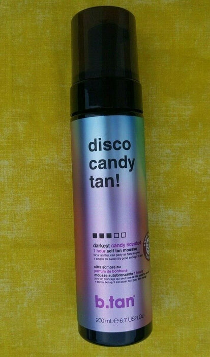 B.Tan Disco Candy Tan! Darkest Candy Scented 1 Hour Self Tan Mousse 6.7 FL.OZ.