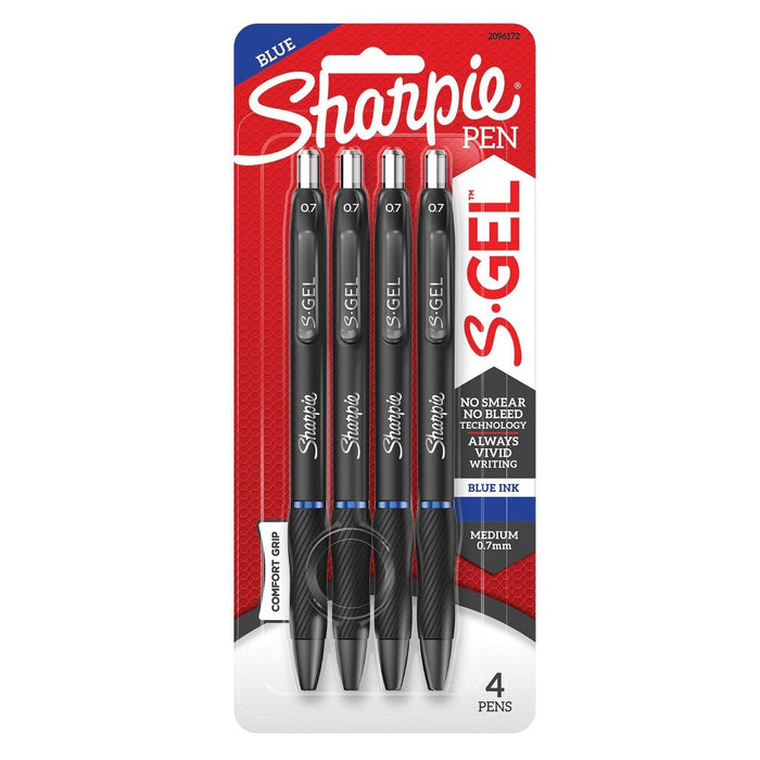 Sharpie 4pk Gel Pens S-Gel 0.7mm Blue