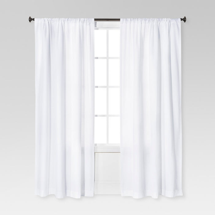 95"x54" Farrah Curtain Panel White - Threshold