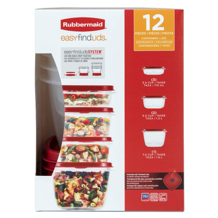Rubbermaid 4pk 14 cup Easy Find Lids Food Storage Container Red