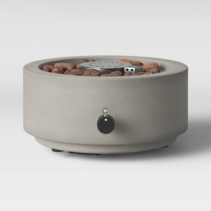 10" Round Pipestone Patio Tabletop Fireplace - Gray - Project 62